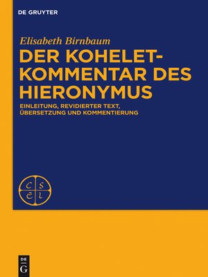 cover image of Der Koheletkommentar des Hieronymus